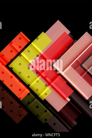 Colorful triangles and arrows on dark background. Colorful triangles and arrows on dark background. Vector illustration Stock Vector