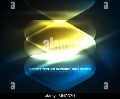 Illuminated lens flares, glowing color techno background. Illuminated lens flares, glowing color techno background. Vector hi-tech abstract background, HUD style Stock Vector