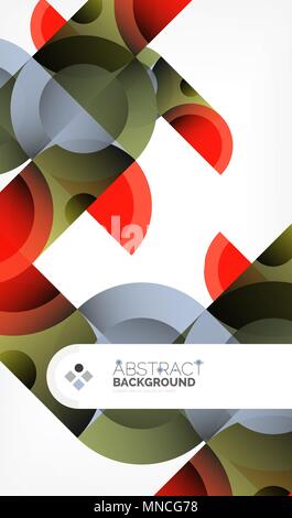 Color circle abstract geometric background, modern shapes with message. Color circle abstract geometric background, modern shapes with message. Vector techno or business template, round elements Stock Vector