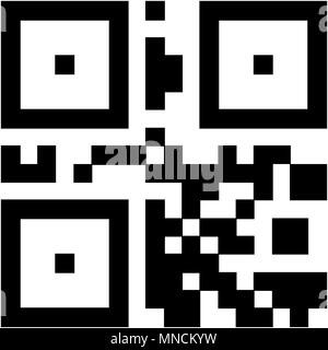 Simple binary qr code. Digital information starage sign Stock Vector