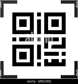 Simple machine readable qr code sign icon Stock Vector