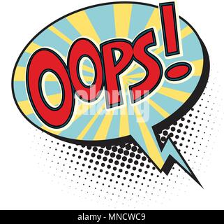 oops comic bubble Stock Vector