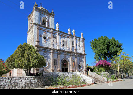 Old Franciscan church, Mision San Ignacio Kadakaaman, in San Ignacio, Baja California, Mexico Stock Photo