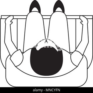 businessman look up sitting on sofa vector illustration Stock Vector