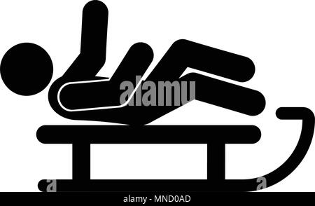 Luge glyph icon, isolated on white background Stock Vector