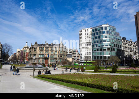 Plaza de Federico Moyua, Bilbao,  Biscay, Basque Country, Euskadi, Euskal Herria, Spain, Europe Stock Photo