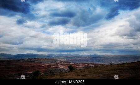 Dark Sky and cloud. Rain coming on Mountain. Stock Photo