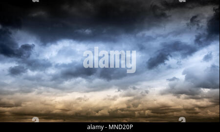 Dark Sky and cloud. Rain coming on Mountain. Stock Photo