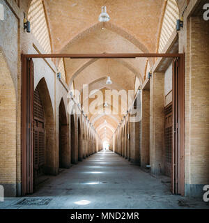 Symmetrical empty corridor in Iran Stock Photo