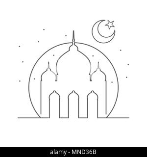 Islamic Mosque Outline Illustration Vector Symbol Graphic Logo Design Stock Vector