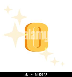 Vector illustration of crypto-currency or retro game coin isolated on white Stock Vector