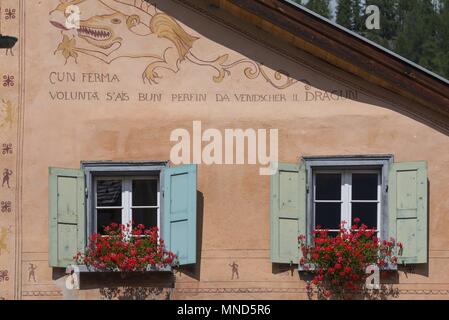 Switzerland Engadin Guarda August 2017 | usage worldwide Stock Photo