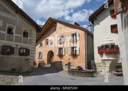 Switzerland Engadin Guarda August 2017 | usage worldwide Stock Photo