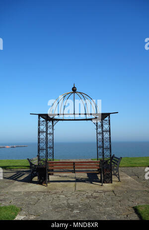 Pergola and sea view at Walton-on-the-Naze, Essex, England Stock Photo