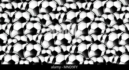 seamless pattern repeat of overlapping football soccer balls for use as background Stock Vector