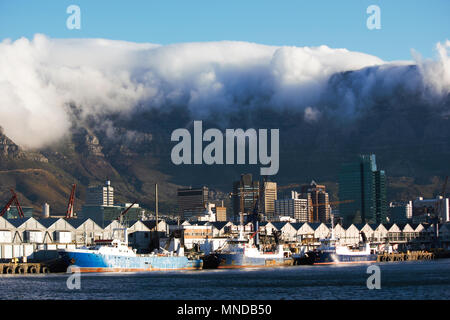 Fishing Vessels Moored In Cape Town Harbor Stock Photo