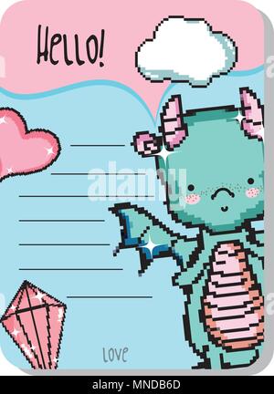 Pixel art notes mockup Stock Vector