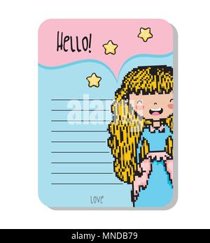 Pixel art notes mockup Stock Vector