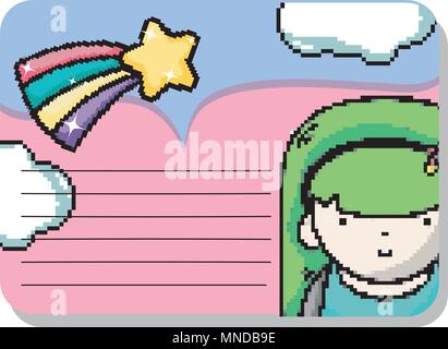 Pixel art notes mockup Stock Vector