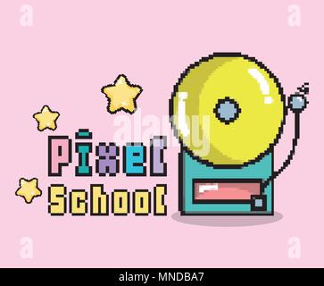 Pixel school art Stock Vector