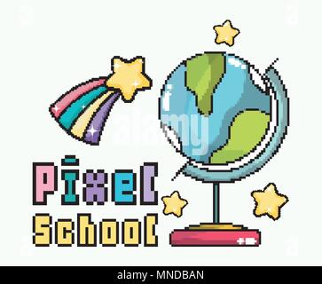 Pixel school art Stock Vector