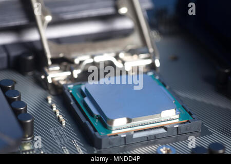 Intel LGA 1151 cpu socket on motherboard Computer PC with cpu processor ...
