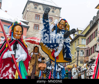 DEU, Deutschland, Rottweil,  12.02.2018:  Rottweil, the old town is famous for its medieval center and for its traditional carnival, Swabian-Alemannic Stock Photo