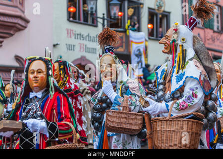 DEU, Deutschland, Rottweil,  12.02.2018:  Rottweil, the old town is famous for its medieval center and for its traditional carnival, Swabian-Alemannic Stock Photo