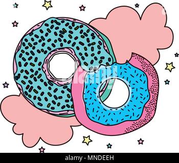 delicious donuts with cloud pop art Stock Vector Image & Art - Alamy
