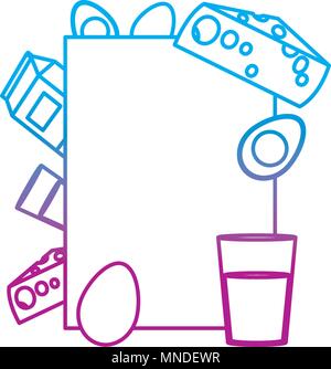 degraded line emblem with healthy breakfast nutrition Stock Vector