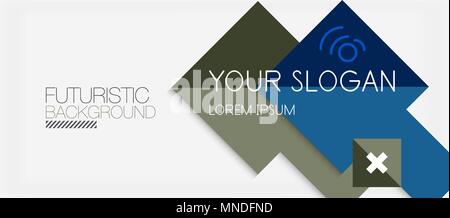 Square shapes banner design, geometric abstract background. Square shapes banner design, geometric abstract background. Vector business slogan, infographics or presentation template Stock Vector