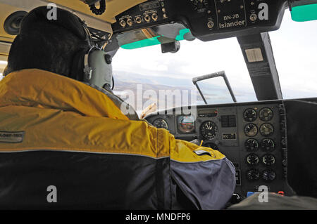 Britten-Norman BN-2 Islander aircraft cockpit interior Stock Photo - Alamy