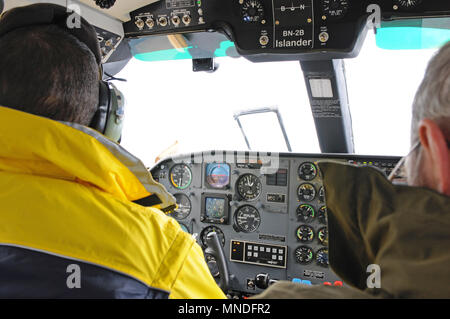 Britten-Norman BN-2 Islander aircraft cockpit interior Stock Photo - Alamy