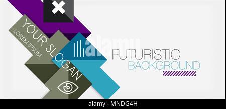 Square shapes banner design, geometric abstract background. Square shapes banner design, geometric abstract background. Vector business slogan, infographics or presentation template Stock Vector