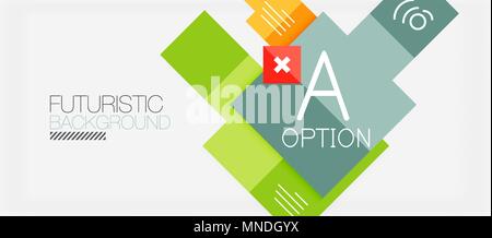 Square shapes banner design, geometric abstract background. Square shapes banner design, geometric abstract background. Vector business slogan, infographics or presentation template Stock Vector