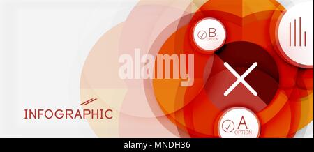Paper geometric circle banner template. Paper geometric circle banner template, vector modern infographics abstract background Stock Vector