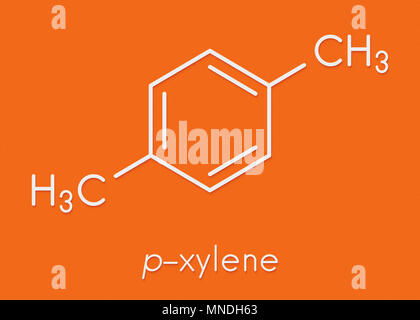 Para-xylene (p-xylene) aromatic hydrocarbon molecule Stock Photo ...