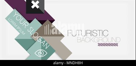 Square shapes banner design, geometric abstract background. Square shapes banner design, geometric abstract background. Vector business slogan, infographics or presentation template Stock Vector