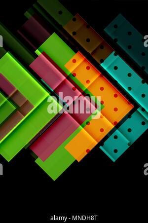 Colorful triangles and arrows on dark background. Colorful triangles and arrows on dark background. Vector illustration Stock Vector