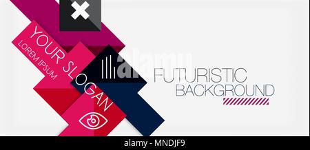 Square shapes banner design, geometric abstract background. Square shapes banner design, geometric abstract background. Vector business slogan, infographics or presentation template Stock Vector