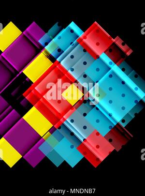 Colorful triangles and arrows on dark background. Colorful triangles and arrows on dark background. Vector illustration Stock Vector