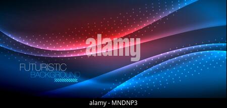 Shiny color smooth elegant neon wave. Shiny color smooth elegant neon wave. Vector background template Stock Vector