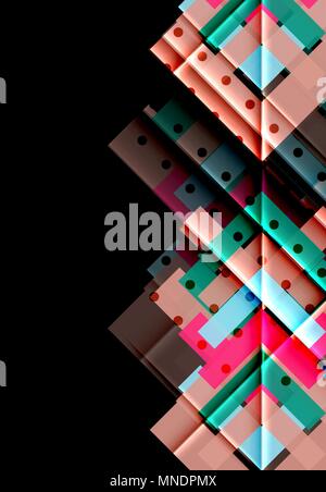 Colorful triangles and arrows on dark background. Colorful triangles and arrows on dark background. Vector illustration Stock Vector