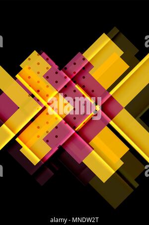 Colorful triangles and arrows on dark background. Colorful triangles and arrows on dark background. Vector illustration Stock Vector