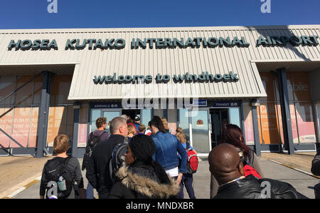 Arriving at Hosea Kutako International Airport Stock Photo