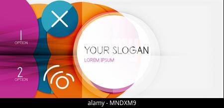 Paper geometric circle banner template. Paper geometric circle banner template, vector modern infographics abstract background Stock Vector