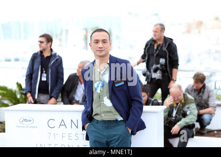Cannes, France. 16th May, 2018. Actor Huang Jue attends the photocall for 'Long Day's Journey Into Night' during the 71st Cannes International Film Festival in Cannes, France, on May 16, 2018. Credit: Luo Huanhuan/Xinhua/Alamy Live News Stock Photo