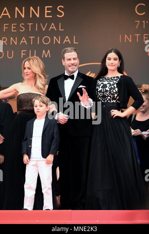 May 15, 2018 - Cannes, France - CANNES, FRANCE - MAY 15: Kelly Preston, Benjamin Travolta, John Travolta and Ella Travolta attend the screening of 'Solo: A Star Wars Story' during the 71st annual Cannes Film Festival at Palais des Festivals on May 15, 2018 in Cannes, France. (Credit Image: © Frederick Injimbert via ZUMA Wire) Stock Photo