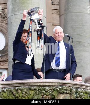 Wirral, Merseyside, 16/05/2018 Tranmere rovers football club have civic celebration to celebrate the teams promotion to the Football leauge, Credit Ian Fairbrother / Alamy