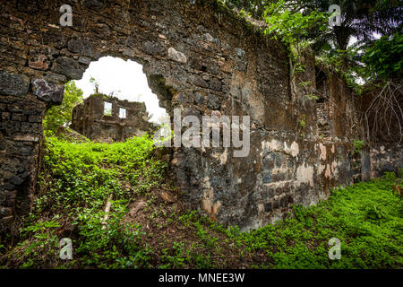 Bunce Island, Sierra Leone - June 02, 2013: West Africa, Bunce Island was a British slave trading post in the 18th century. From its shores, tens of t Stock Photo